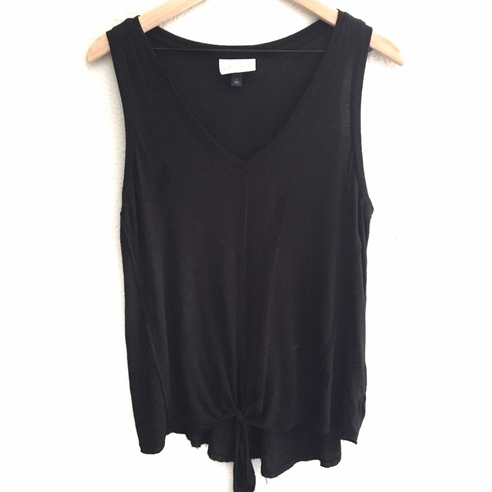 Universal Thread Black Burnout Tie Front Tank Top